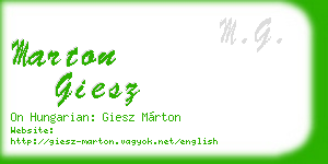 marton giesz business card